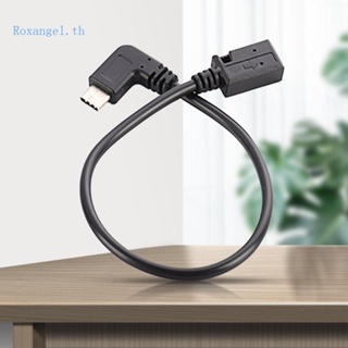 Rox อะแดปเตอร์แปลงสายเคเบิ้ล USB Type C เป็น Mini USB 90 องศา สําหรับแล็ปท็อป โทรศัพท์มือถือ