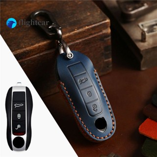 เคสกุญแจรีโมทรถยนต์ สีดํา สีฟ้า สีน้ําตาล สําหรับ Macan 911 Panamera Smart Key Holder