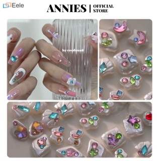 ANNIES 5PC Manicure Patch Love เครื่องประดับเพชร Baroque Pearl รูปร่างไม่สม่ำเสมอ Shining Star Shell ↑Eele