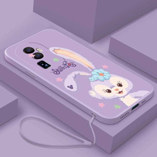 Oppo Reno 10 Pro+ reno10 Pro+Plus 5G เคส Stellalou น่ารัก ขอบสี่เหลี่ยม ซิลิโคนเหลว ด้านหลัง TPU เคสนิ่ม พร้อมสายคล้อง