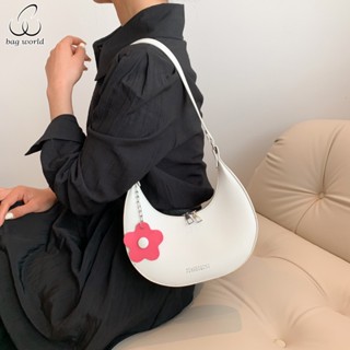 Bag World ผู้หญิงใหม่ร้อยไหล่กระเป๋าสะพายข้างแฟชั่นยอดนิยมเสี้ยวกระเป๋า