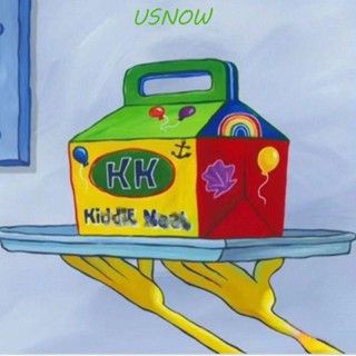 Usnow SpongeBob กระเป๋าถือ กระเป๋าสะพายไหล่ ผ้าแคนวาส PU ลายการ์ตูน ความจุขนาดใหญ่ สําหรับสตรี