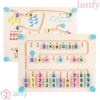 Lanfy เขาวงกตไม้ เขาวงกต จับคู่ตัวเลข 3D ของเล่นเสริมการศึกษา สําหรับเด็ก