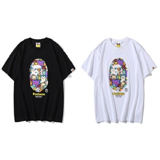 Bape × Pokémon Pet Atlas Tshirt Baby Milo Pocket Pikachu เสื้อยืด