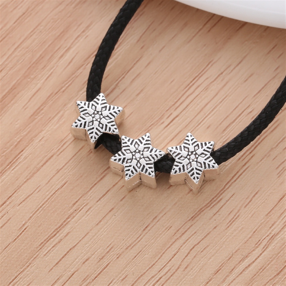 20 ชิ้น/เซ็ตเกล็ดหิมะขนาดใหญ่ Spacer ลูกปัดอุปกรณ์เสริมสําหรับผู้หญิง Designer Charms สไตล์วินเทจสร้อยข้อมือเครื่องประดับทําอุปกรณ์