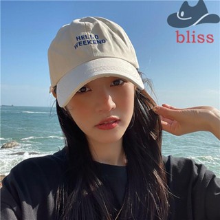 Bliss หมวกเบสบอล ผ้าฝ้าย พิมพ์ลายตัวอักษร สไตล์เกาหลี ฮิปฮอป สําหรับผู้ชาย