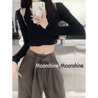 Moon  กางเกงขายาว คาร์โก้ กางเกง เชือกอเมริกันคลาสิค Cargo pants 2023 NEW 071919 ทันสมัย Trendy Beautiful ทันสมัย TN220193 36Z230909