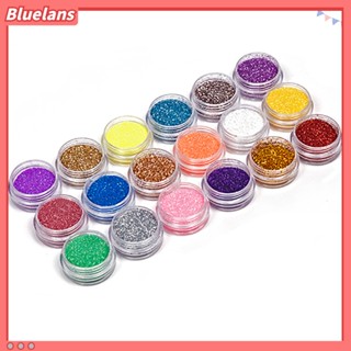 Bluelans ชุดผงกลิตเตอร์ โลหะ 18 สี สําหรับตกแต่งเล็บเจล UV อะคริลิค