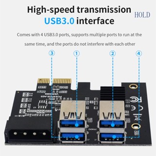 Ace อะแดปเตอร์การ์ดต่อขยาย PCI-E 1x เป็น 16x PCI-E 1 เป็น 4 USB 3 0