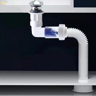 【VARSTR】Drain Hose ABS Bathroom Corrugated Curved Pipe Drain Tube Kitchen Sink