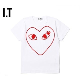 เสื้อยืดแขนสั้น พิมพ์ลาย Cdg PLAY COMME des GAR ONS Rei Kawakubo สําหรับผู้หญิง