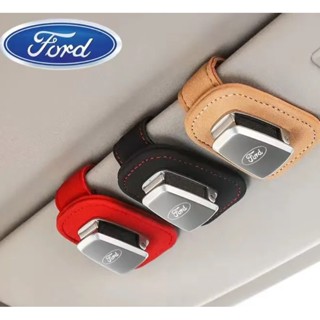 FORD LOGO car sun visor alloy material glasses clip MUSTANG F-150 Fiesta FOCUS ESCAPE EDGE EXPLORER Expedition mendeo interior modification business card storage Alcantara sunglasses clip