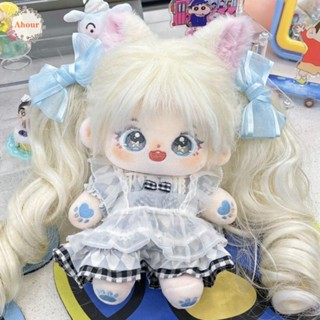 Ahour BJD SD วิกผมตุ๊กตา ไฟเบอร์ ทนความร้อน สีชมพู ผมหางม้า สีน้ําตาล น่ารัก ตุ๊กตาหยิกยาว ตุ๊กตาผมเด็กผู้หญิง