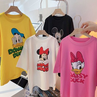 พร้อมส่ง ลดกระหน่ํา เสื้อยืดแขนสั้น ผ้าฝ้ายแท้ ทรงหลวม ลาย Donald Duck แฟชั่นฤดูร้อน สไตล์เกาหลี ญี่ปุ่น สําหรับเด็กผู้หญิง 2023