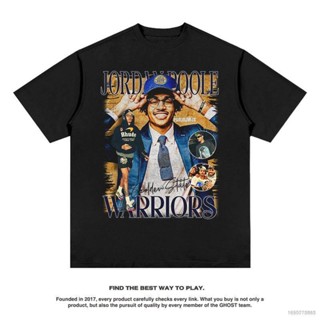 เสื้อยืดแขนสั้น คอกลม พิมพ์ลาย NP2 NBA Warriors Poole สไตล์วินเทจ พลัสไซซ์ PN2