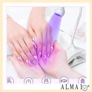 ALMA เครื่องเป่าเล็บ มีไฟ Led บําบัดเล็บ|เครื่องมือคลิปหนีบโต๊ะ แบบยืดหยุ่น สําหรับถ่ายภาพบําบัด