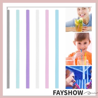 Fay หลอดดูดน้ําซิลิโคน แบบพกพา เป็นมิตรกับสิ่งแวดล้อม สีแคนดี้ ม่วง ฟ้า ฟ้า ใช้ซ้ําได้ สําหรับบาร์ งานแต่งงาน