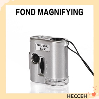 Hecceh กล้องจุลทรรศน์ แบบพกพา พร้อมเลนส์แสง UV 60X เครื่องประดับ Loupe