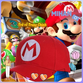 Mihan หมวกเบสบอลพิมพ์ลายการ์ตูน Super Mario หลากสีสําหรับผู้หญิงและผู้ชาย