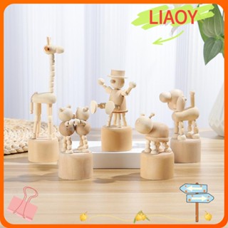 Liaoy ฟิกเกอร์ไม้ รูปสัตว์ สําหรับตกแต่งชั้นวางหนังสือ DIY