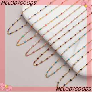 Melodg สร้อยคอโชคเกอร์ สร้อยข้อมือ สเตนเลส เคลือบสีทอง สําหรับผู้หญิง