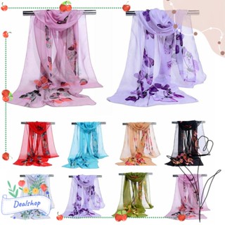 Dealshop ผ้าพันคอยาว ผ้าชีฟอง พิมพ์ลายดอกไม้ 8 สี สําหรับผู้หญิง