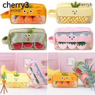 Cherry3 กระเป๋าดินสอ ผ้ากํามะหยี่ขนนิ่ม ความจุสูง แบบพกพา ลายการ์ตูนน่ารัก สําหรับนักเรียน