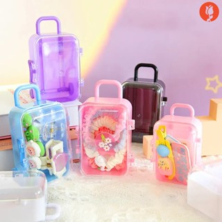 กล่องเก็บเครื่องประดับ สร้อยคอ รถเข็น ขนาดเล็ก สีโปร่งใส