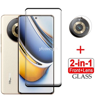 2 in 1 ฟิล์มกระจกนิรภัยกันรอยหน้าจอ แบบเต็มจอ สําหรับ Realme 11 Pro 5G 11 10 9 8 7 Pro Plus 9i 8i 7i 5G 4G