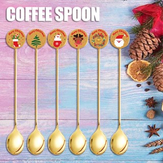 New Christmas 304 Stainless Steel Tableware Coffee Mixing Spoon Dessert Spoon