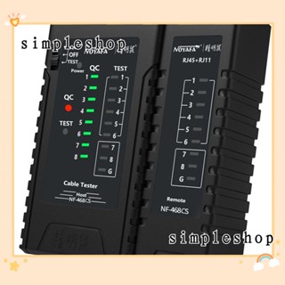 Simple เครื่องทดสอบสายเคเบิลเครือข่าย ขนาดเล็ก แบบพกพา สีดํา สําหรับ RJ45 RJ11 RJ12 CAT5 CAT6 POE UTP STP