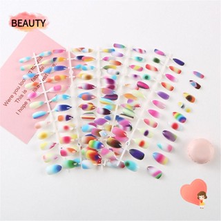 BEAUTY เล็บปลอม แบบสั้น สําหรับตกแต่งเล็บ จํานวน 24 ชิ้น