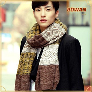 Rowans ใหม่ ผ้าพันคอ แบบนิ่ม เครื่องประดับ แฟชั่นฤดูใบไม้ร่วง และฤดูหนาว สําหรับผู้ชาย