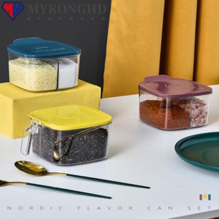 Myronghd กล่องเก็บเครื่องเทศ สมุนไพร พริกไทย น้ําตาล พร้อมฝาปิด สําหรับห้องครัว