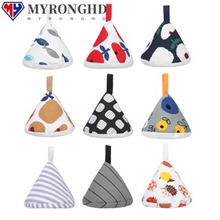 Myronghd ฝาหม้อสามเหลี่ยม ฉนวนกันความร้อน ผ้าฝ้าย หม้อตุ๋น มีฉนวนกันความร้อน ที่จับหม้อ