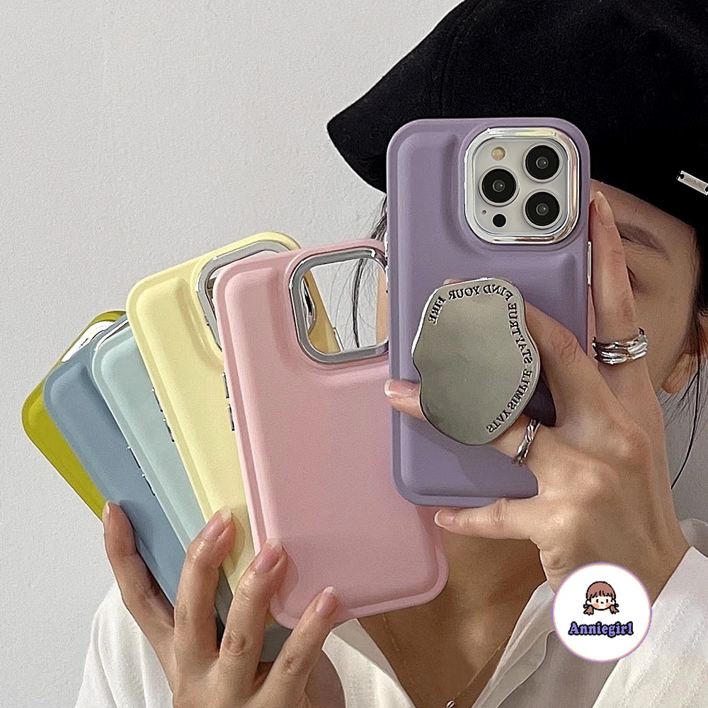 เคสโทรศัพท์มือถือนิ่ม ปิดด้านหลัง ชุบกระจก สีมาการอง หรูหรา สําหรับ IPhone 11 14 Pro Max 12pro 13Promax XS XR 7 8Plus