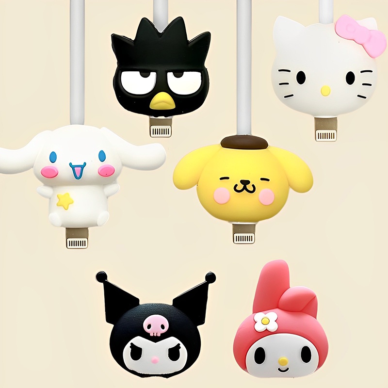 2 ชิ้น การ์ตูน Sanrio Kuromi ตัวป้องกันสายเคเบิล My Melody USB หูฟัง ป้องกัน Hello Kitty สายชาร์จ ตัวป้องกันคู่