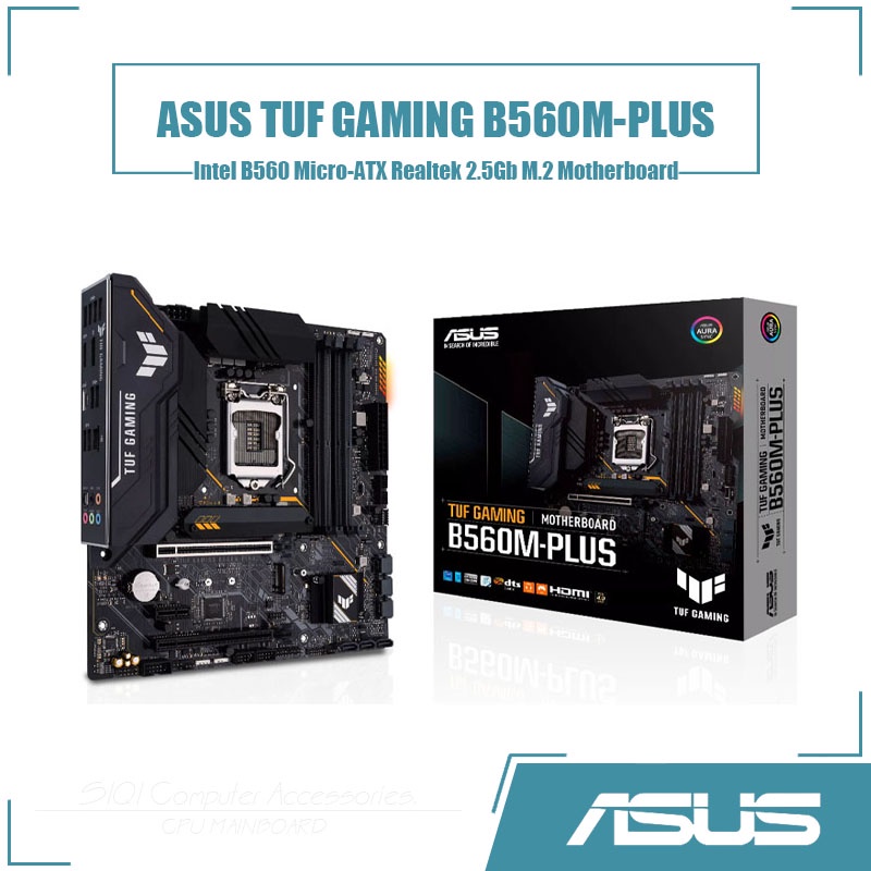 Asus TUF GAMING B560M-PLUS Intel B560 Micro-ATX Realtek 2.5Gb M.2 DDR4 128G, SATA 6Gb/USB 3.2 LGA 12