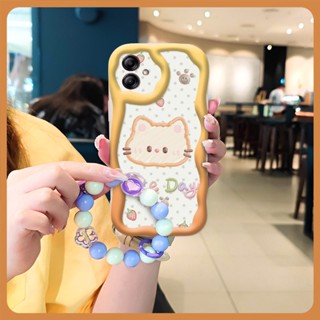 interest For Girls Phone Case For Samsung Galaxy A04e/SM-A042F/A042M/F04/M04 Wave border romantic three-dimensional flower