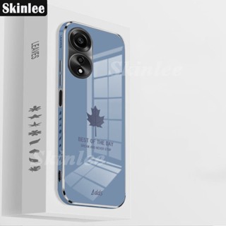 เคสโทรศัพท์มือถือ แบบนิ่ม ลายใบเมเปิ้ล ชุบไฟฟ้า สําหรับ OPPO A78 A58 A98 A98 A98 A57 A78