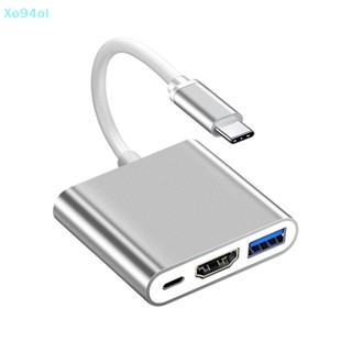 Xo94ol อะแดปเตอร์แยก Type-C HUB USB C เป็น HDMI 3 IN 1 4K HDMI USB 3.0 PD TH