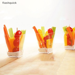 Flashquick ถ้วยพลาสติก ขนาดเล็ก 2 ออนซ์ แบบใช้แล้วทิ้ง สําหรับใส่ขนมหวาน ปาร์ตี้ 100 แพ็ก