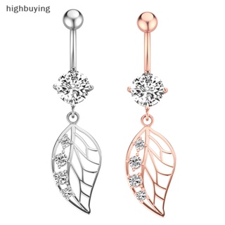 [highbuying] แหวนสเตนเลส กลวง ใบไม้ ท้อง แหวนแฟชั่น เพทาย สะดือ เล็บ สําหรับผู้หญิง เซ็กซี่ เครื่องประดับร่างกาย ใหม่ พร้อมส่ง