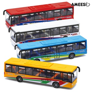 Ameesi โมเดลรถบัสจําลอง ขนาดเล็ก ของเล่นสําหรับเด็ก