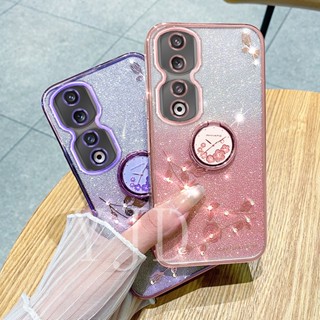 เคสโทรศัพท์มือถือ TPU นิ่ม กันกระแทก ลายดอกกุหลาบ ประดับพลอยเทียม สําหรับ Honor 90 Pro 90Lite