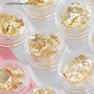 Colorfulswallowfly กระดาษฟอยล์กลิตเตอร์ สีทอง สีเงิน สําหรับตกแต่งเล็บ 12 ช่อง ต่อกล่อง