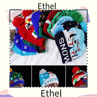 Ethel1 หมวกคริสต์มาส LED ปี 2020 เสื้อกันหนาว หมวกถัก น้ําหนักเบา