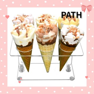 Path ที่วางกรวยไอศกรีม อะคริลิค ทรงสี่เหลี่ยมผืนผ้า 6 หลุม สําหรับจัดระเบียบซูชิ งานแต่งงาน วันเกิด ปาร์ตี้ 2 แพ็ค