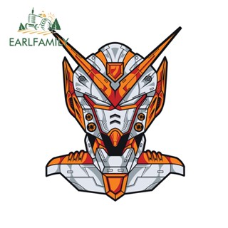 Earlfamily สติกเกอร์ไวนิล ป้องกันรอยขีดข่วน ลายอนิเมะ Gundam ขนาด 13 ซม. x 10.7 ซม. สีส้ม สําหรับติดตกแต่งประตูรถยนต์