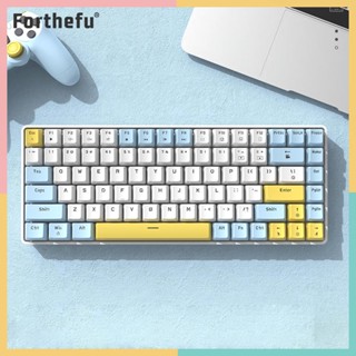 ★ Forthefu ★  K84 คีย์บอร์ดเมคคานิคอล มีไฟแบ็คไลท์ RGB พอร์ต USB 15 เอฟเฟคไฟ 84 คีย์ สําหรับ PC เดสก์ท็อป เกมเมอร์